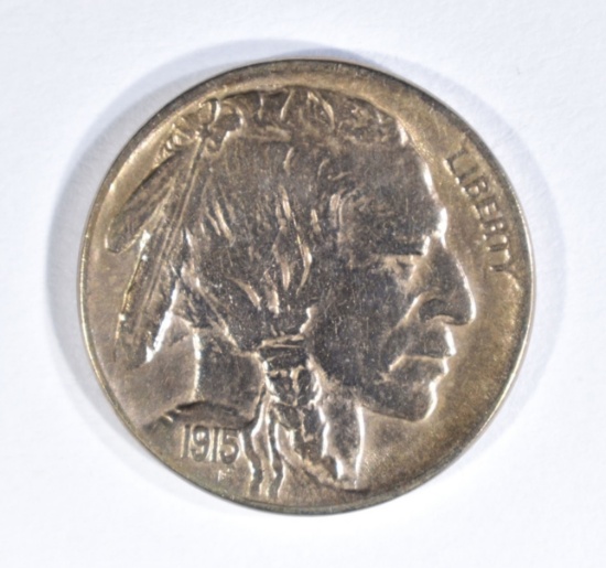 1915-D BUFFALO NICKEL, CH BU cleaning