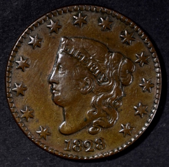 1828 LG DATE LARGE CENT XF