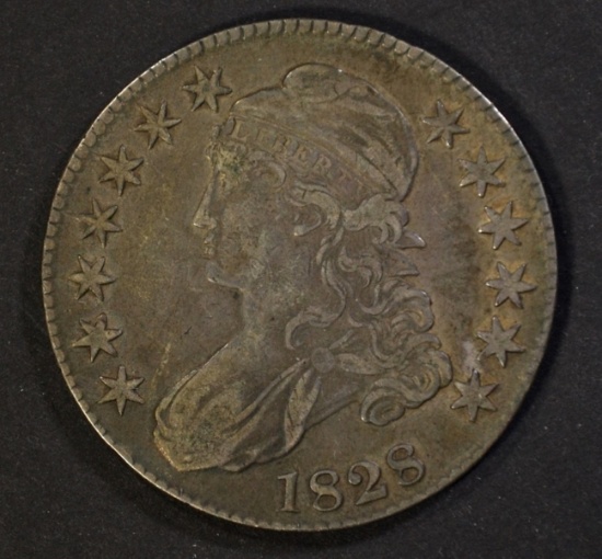 1828 BUST HALF DOLLAR, VF/XF