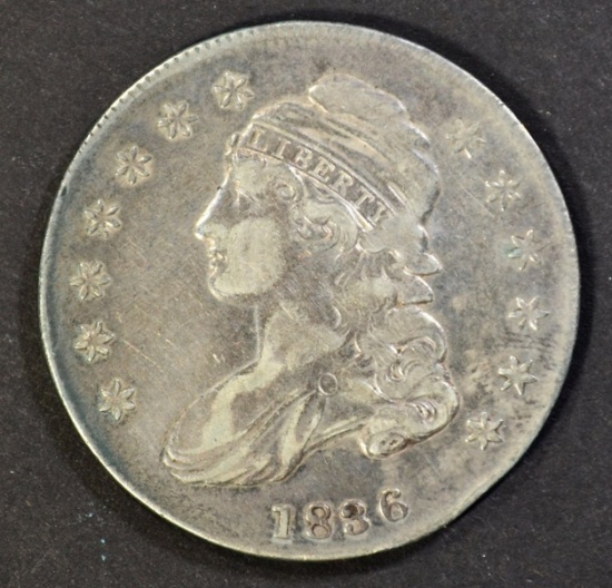 1836 BUST HALF DOLLAR, VF