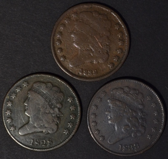 LOT OF 3-HALF CENTS: