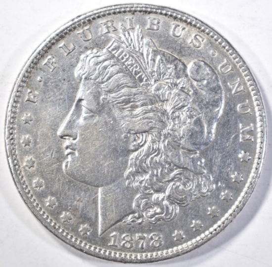 1878 8TF MORGAN DOLLAR, AU/BU