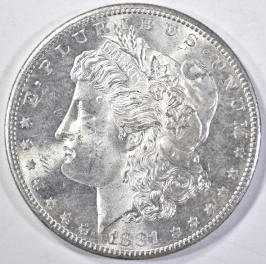 1881-S MORGAN DOLLAR, CH BU PROOF-LIKE