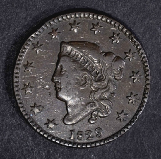 1829 LARGE CENT VF MARKS