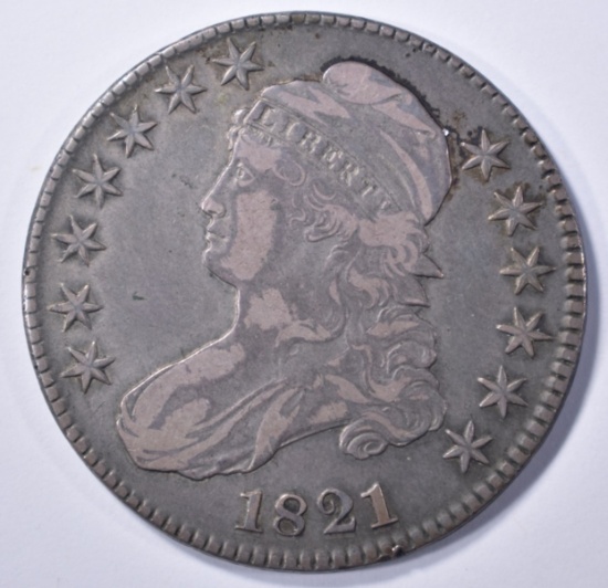 1821 BUST HALF DOLLAR, XF