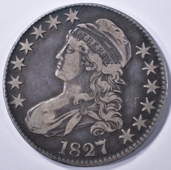 1827 BUST HALF DOLLAR, VF