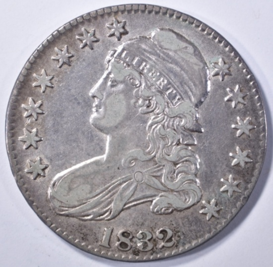 1832 BUST HALF DOLLAR, XF/AU