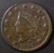 1828 SMALL DATE LARGE CENT, FINE bent, scratches