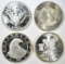 4-DIFFERENT ONE OUNCE .999 SILVER ROUNDS