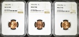 (3) 1966 SMS LINCOLN CENTS  NGC-67 RD