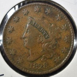 1828 LARGE CENT, VF/XF