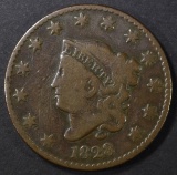 1828 LARGE DATE LARGE CENT, VG
