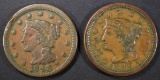 1848 VF rim ding & 49 N-9 XF LARGE CENTS