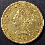 1851-O $10 GOLD LIBERTY BU OLD LIGHT CLEANING