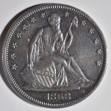 1868 SEATED HALF DOLLAR, CH BU