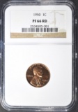 1950 LINCOLN CENT, NGC PF-66 RED