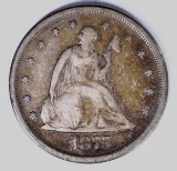 1875-S TWENTY CENT PIECE, F/VF