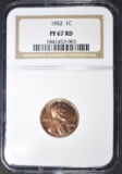 1952 LINCOLN CENT, NGC PF-67 RED