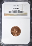 1953 LINCOLN CENT, NGC PF-67 RED