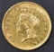 1856 $1 GOLD INDIAN PRINCESS  CH AU