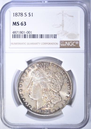 1878-S MORGAN DOLLAR, NGC MS-63