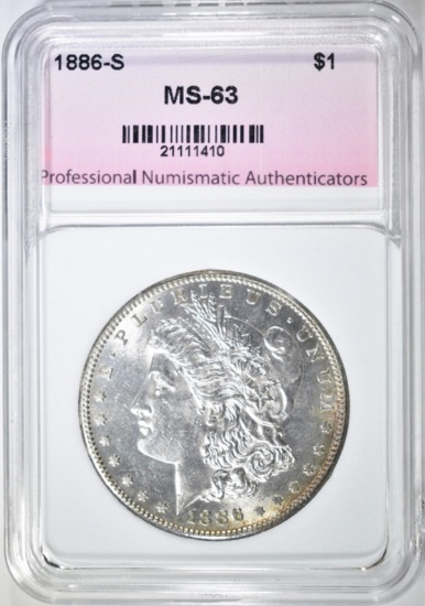 1886-S MORGAN DOLLAR, PNA CH BU