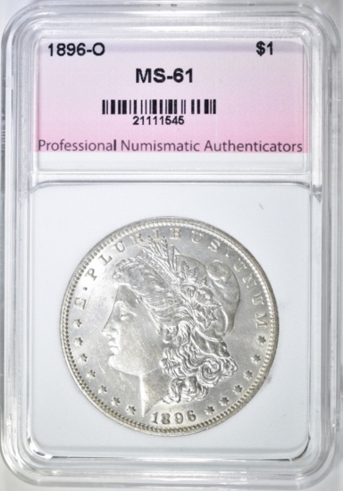 1896-O MORGAN DOLLAR, PNA BU