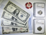 MIXED LOT:  $1 1957 A SILVER CERTIFICATES IN