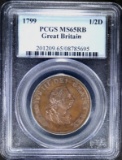 1799 1/2 D GREAT BRITAIN PCGS MS65RB