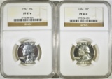 2 NGC PROOF WASHINGTON QUARTERS