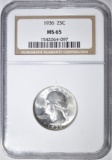 1936 WASHINGTON QUARTER NGC MS-65