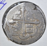 14-15TH CENTURY SILVER COB (PIRATE MONEY) 2 REALES