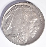 1913-D TYPE-2  BUFFALO NICKEL, AU KEY DATE