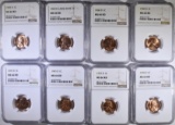 8-D MINT LINCOLN CENTS NGC MS66 RED: