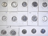 (15) GEM PROOF ROOSEVELT DIMES: