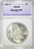 1891-O MORGAN DOLLAR APCG GEM BU