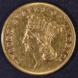 1857 $3 GOLD AU/BU