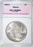 1890-S MORGAN DOLLAR,