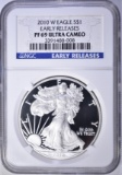 2010-W AMERICAN SILVER EAGLE, NGC PF69 ULTRA CAMEO