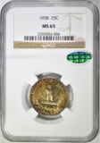 1958 WASHINGTON QUARTER NGC MS-65 CAC