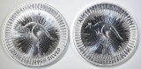 2-BU 2019 AUSTRALIAN 1oz SILVER KANGAROO COINS