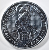2019 2oz  QUEENS BEAST  YALE OF BEAUFORD COIN