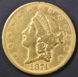 1874-S $20 GOLD LIBERTY  BU