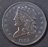 1834 HALF CENT  AU  DIE STATE 1.0