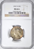 1957-D WASHINGTON QUARTER NGC MS-66*