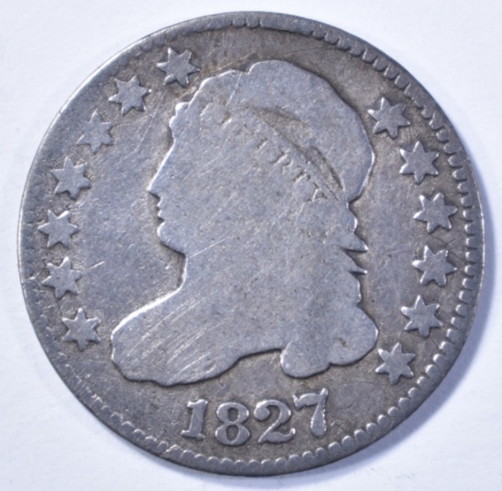 1827 CAPPED BUST DIME VG+