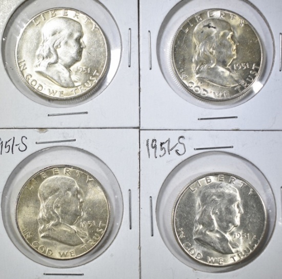 4-1951-S FRANKLIN HALF DOLLARS BU