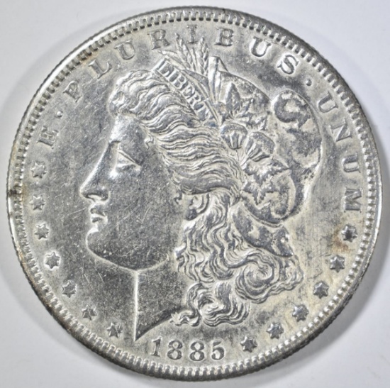 1885-S MORGAN DOLLAR AU/BU CLEANED