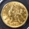 1907 $10 GOLD LIBERTY CH BU