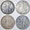 1934-P,S, 35-D, 36 WALKING LIBERTY HALF DOLLARS XF